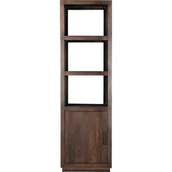 Livingfurn - Boekenkasten Jaxx Brown 60cm - Mangohout / Gecoat Staal