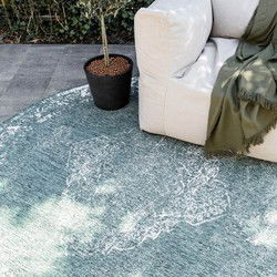 Rond Buiten vloerkleed sage - Groen -  dubbelzijdig - EVA Interior - Polypropyleen