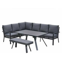 Garden Impressions Senja lounge dining set 4-delig links - mystic grijs