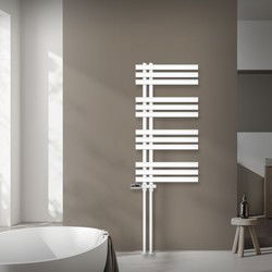 Badkamer radiator middenaansluiting 500x1000 mm wit met onderaansluitset LuxeBath