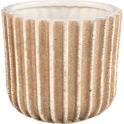PTMD Bloempot Ghada - 18x18x16 cm - Keramiek - Bruin