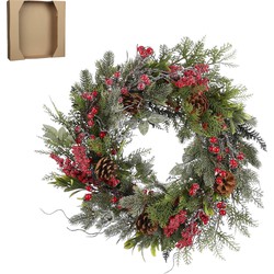 House of Seasons Randell Kerstkrans - Ø50 cm - Rood