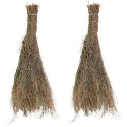 Gebonden takkenbezem - 2x - van natuurtakken - 100 x 7 cm - Bezem