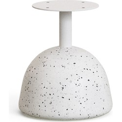 Kave Home - Saura Buitentafelvoet van wit terrazzo en staal met witte afwerking Ø 28 x 32 cm