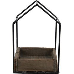 Clayre & Eef Bloempot Bruin Hout