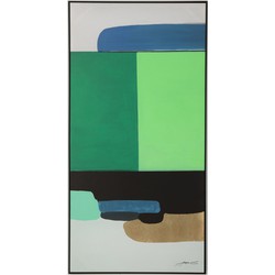 Kare Schilderij Abstract Shapes Green 73x143cm