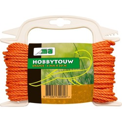 Oranje hobby touw/draad 4 mm x 20 meter - Touw