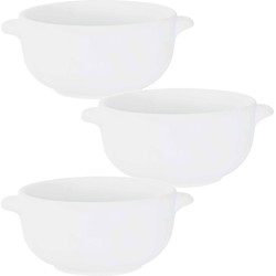 Set van 10x stuks kleine tapas/amuse soepkommetjes wit van porselein 10 cm rond - Kommetjes