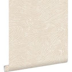 ESTAhome behang 3d golvende lijnen lichtbeige - 0.53 x 10.05 m - 139660