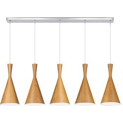 Hanglamp boven eettafel metaal hout E27x5 1,1m