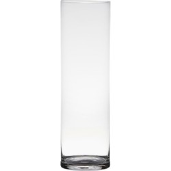 Transparante home-basics cilinder vorm vaas/vazen van glas 50 x 15 cm - Vazen