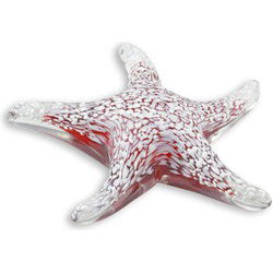 A MURANO STYLE GLASS STARFISH PAPERWEIGHT