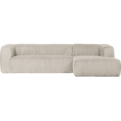 WOOOD Exclusive Bean Hoekbank Rechts - Ribstof - Naturel - 73x305x96