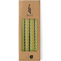 Twist kaarsen set 4 stuks dia. 2.2 x H 19 cm groen