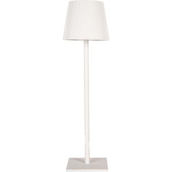 Gabriël Tafellamp Ø 12x41 cm Wit Metaal Kunststof