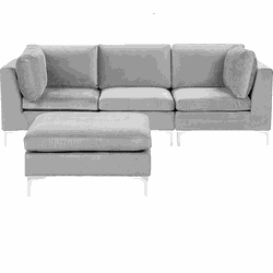 Beliani EVJA - Modulaire Sofa-Grijs-Fluweel