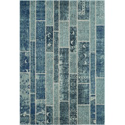 Safavieh Boho Chic Indoor Woven Area Rug, Monaco Collection, MNC216, in Blue & Multi, 201 X 279 cm