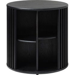 Sidetable Zwart - 60x60x60cm - Eikenhout - Tafel Siena