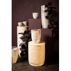 PTMD Bloempot Miah - 40x40x74 cm - Keramiek - Beige - Set van 2