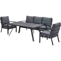 Garden Impressions Senja lounge dining set stoel-bank 4-delig mystic grey