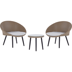 ORTIGIA - Bistroset voor 2 - Lichtbeige - PE rotan