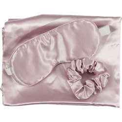 Marbeaux Satijnen Kussensloop - 60x60cm - Roze - Oogmasker - Vrouwen - Mannen - Krullend haar Producten - met Slaapmasker - en Scrunchie