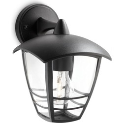 Creek buitenwandlamp omlaag zwart - Philips