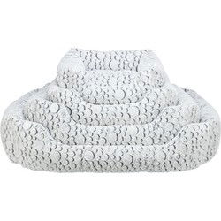 TRIXIE HONDENMAND MILA HOEKIG PLUCHE WIT / GRIJS 50X40 CM