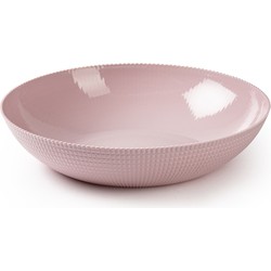 PlasticForte Fruitschaal/saladeschaal/serveerschaal - kunststof - roze - D30 x H6.5 cm - Fruitschalen