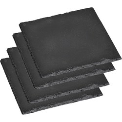 Kesper 4x pannen onderzetters leisteen 20 x 20 cm - Panonderzetters