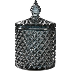 Clayre & Eef Glazen potje Ø 9x14 cm Grijs Glas