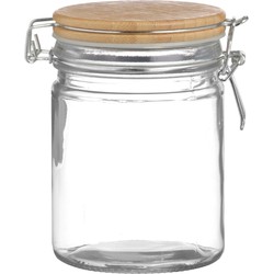 Urban Living Voorraadpot/bewaarpot - 700 ml - glas - met beugelsluiting - bamboe deksel - Voorraadpot