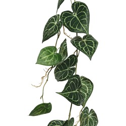 Everlands kunst hangplant klimop/hedera - 115 cm - groen - Kunstplanten