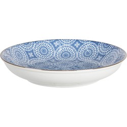 Clayre & Eef Soepbord  Ø 20x4 cm Blauw Keramiek Rond Soepkom