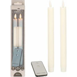 Anna's Collection LED dinerkaarsen - 4x - wit - 23 cm - LED kaarsen