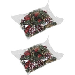 12x Kerststukje decoraties rood 12 cm - Kerststukjes