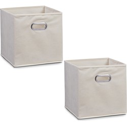 6x Beige opbergmandjes kinderkamer 32 x 32 cm - Opbergmanden