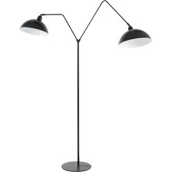 vtwonen Vloerlamp 2L 140x31x180 cm ORION mat zwart