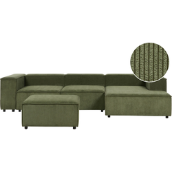 Beliani APRICA - Modulaire Sofa-Groen-Corduroy