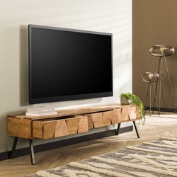 Tv-Meubel Acaciahout - 3 Laden - 180x45x40cm - Kast Demn