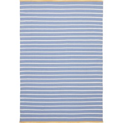 Kave Home - Tapijt Mendia van 100% PET met blauwe en witte strepen 160 x 230 cm