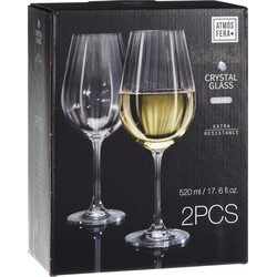 8x Witte wijn glazen 52 cl/520 ml van kristalglas - Wijnglazen