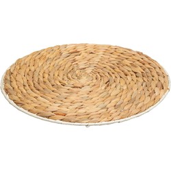 Secret de Gourmet Placemat van afgewerkt zeegras - naturel - rond - dia 35 cm - Onderleggers - Placemats