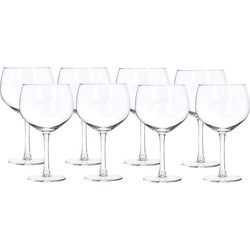 Gin en tonic glazen - set van 8x stuks - 650 ml - transparant - Wijnglazen