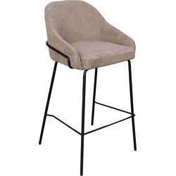 Barkruk Taupe - Zithoogte 75cm - Scandinavisch - Stoel Maxime - Set van 2