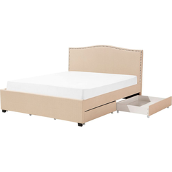 Beliani MONTPELLIER - Tweepersoonsbed-Beige-Polyester