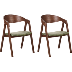 Beliani YUBA - Eetkamerstoel-Groen-Multiplex, MDF