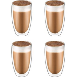 Krumble Latte Macchiato glas dubbelwandig 400ml - set van 4