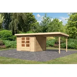Karibu tuinhuis Bastrup 5 met overkapping, 614,5 x 333 cm