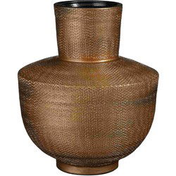 Mica Decorations Vaas Porto - 25x25x29 cm - Terracotta - Brons,Metallic